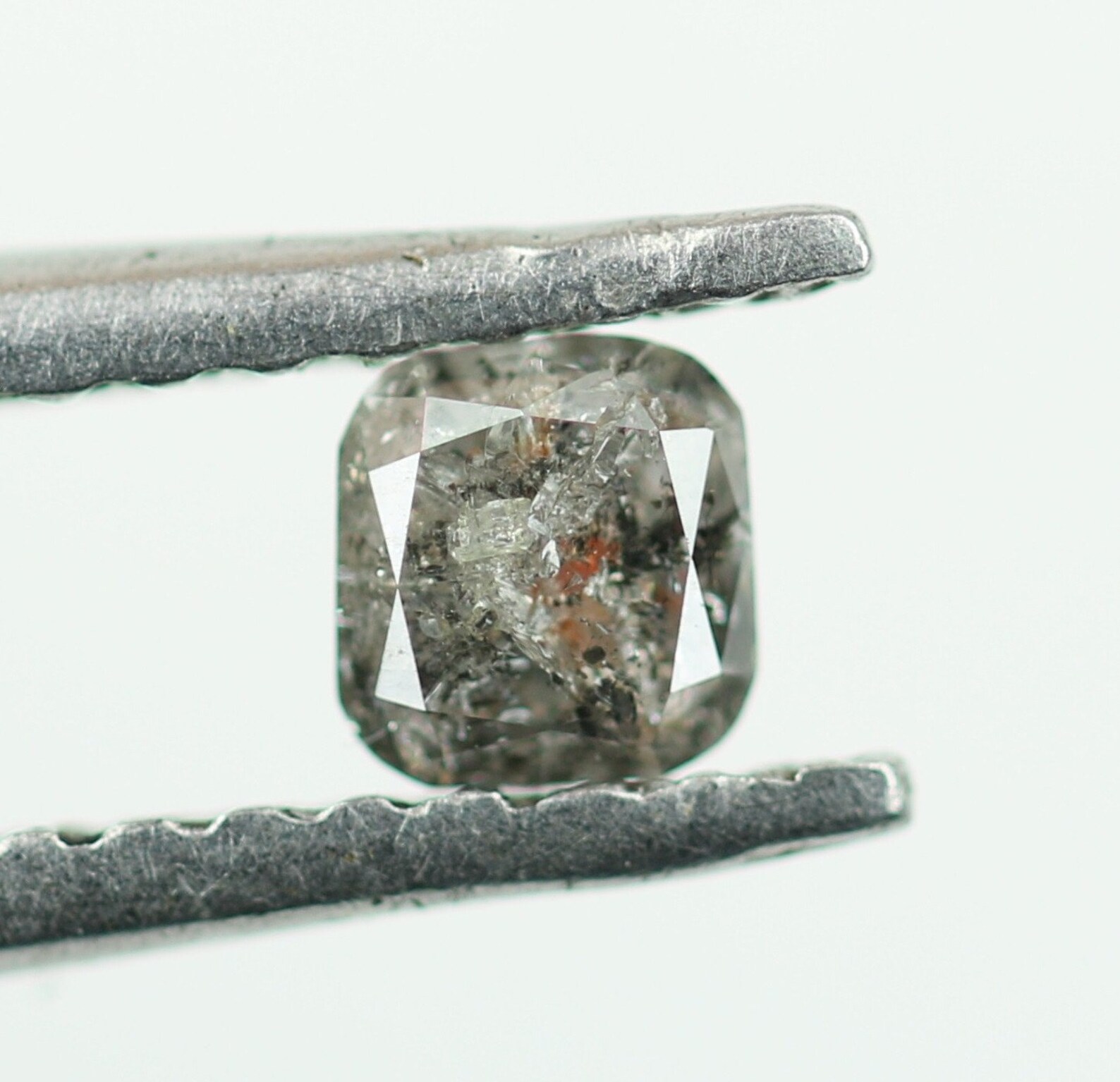 Salt and Pepper Diamond Cushion Cut For Engagement Ring Etsy