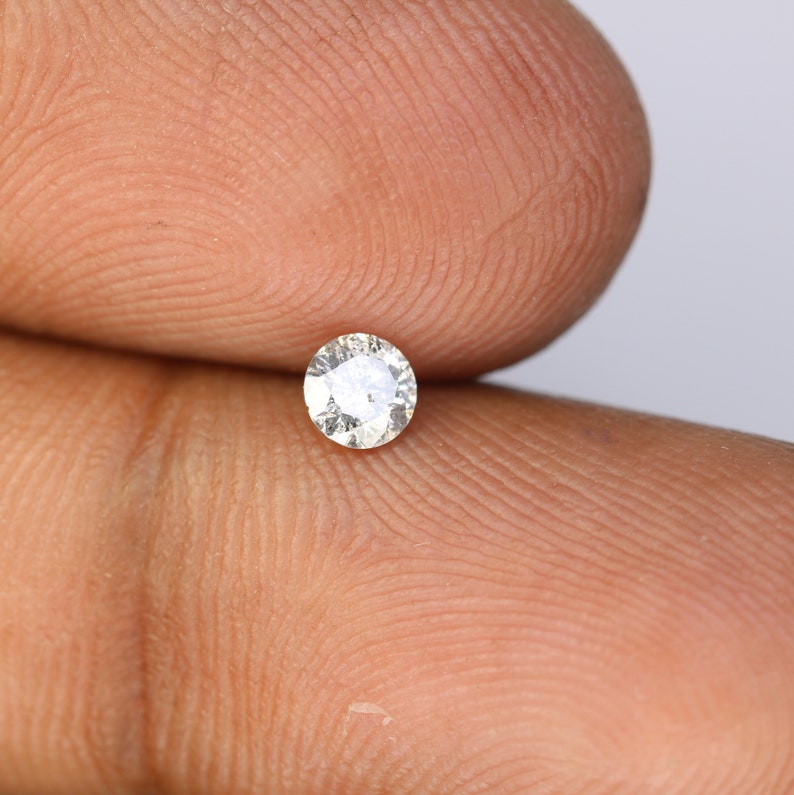 0.25 CT Natural Loose Salt and Pepper Round Brilliant Cut Diamond for Engagement Ring