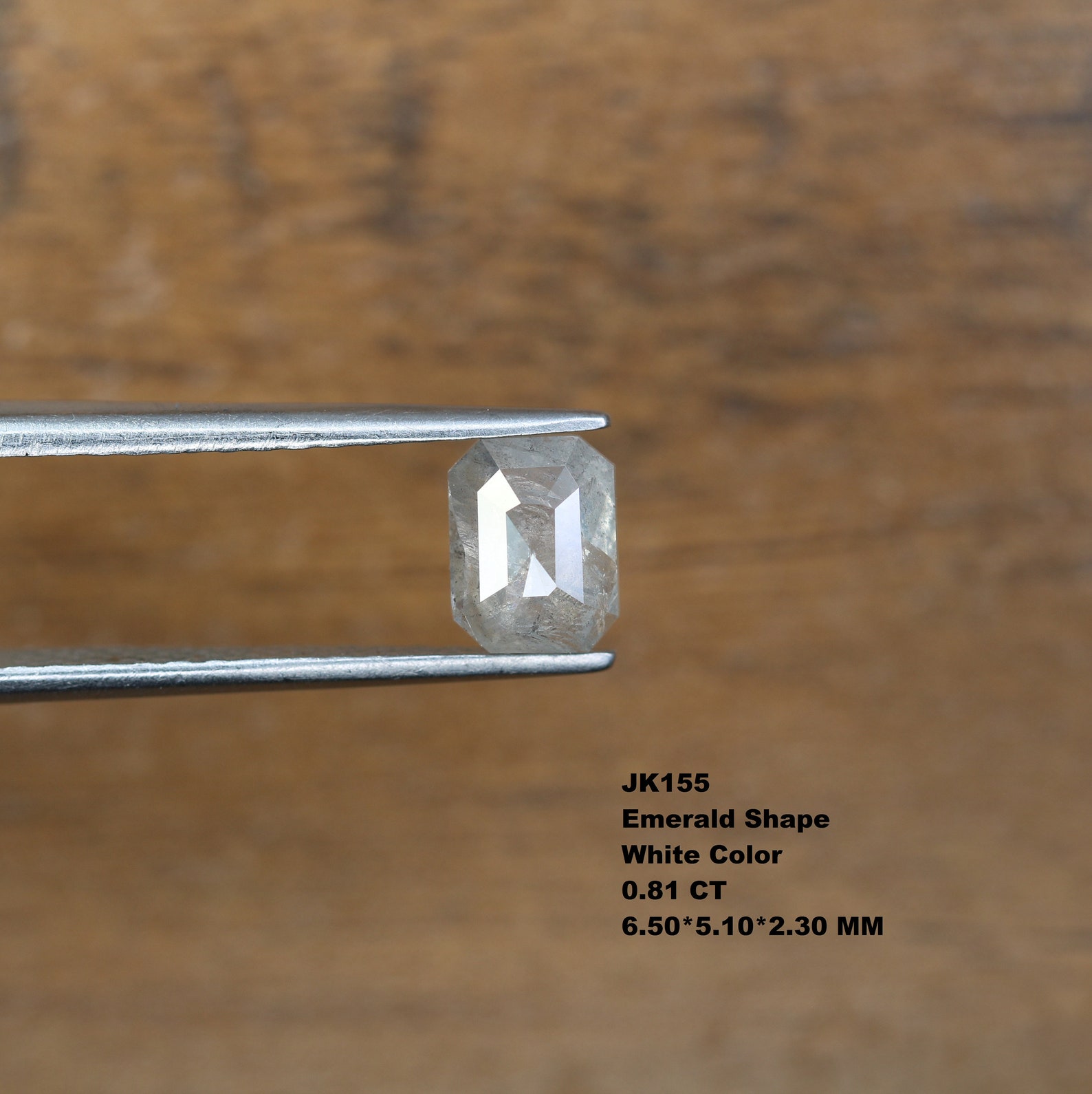 Transparent Salt and Pepper Emerald Cut Diamond Etsy
