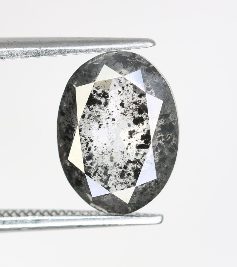 3 CT Salt and Pepper Diamond Engagement Ring Etsy