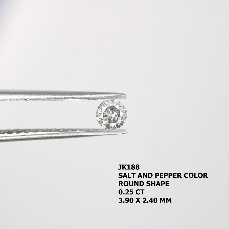0.25 CT Natural Loose Salt and Pepper Round Brilliant Cut Diamond for Engagement Ring