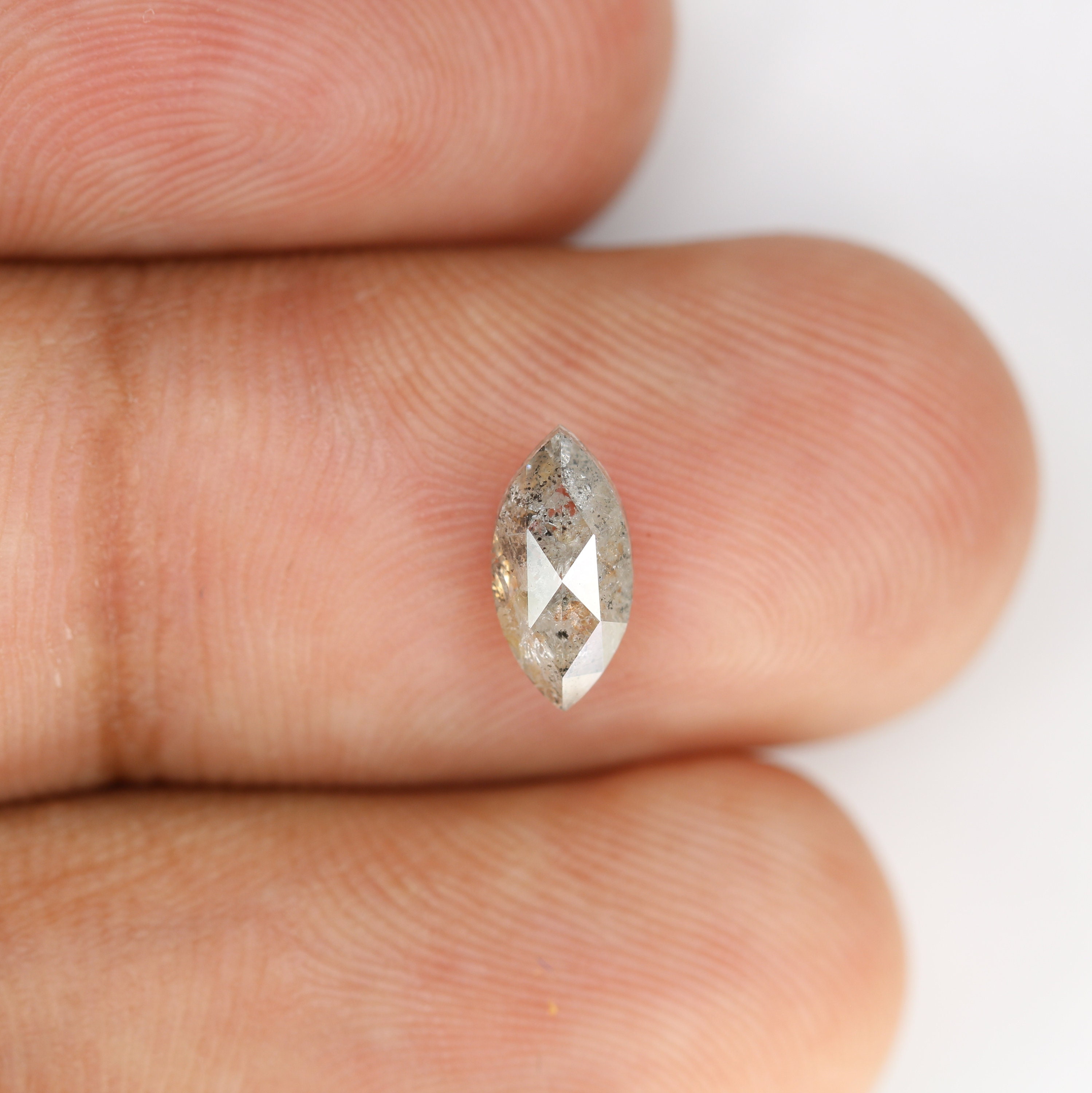 Marquise Cut Salt and Pepper Diamond Etsy