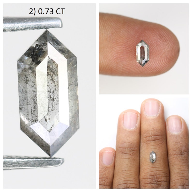Hexagon Salt and Pepper Diamond for Engagement Ring Etsy India