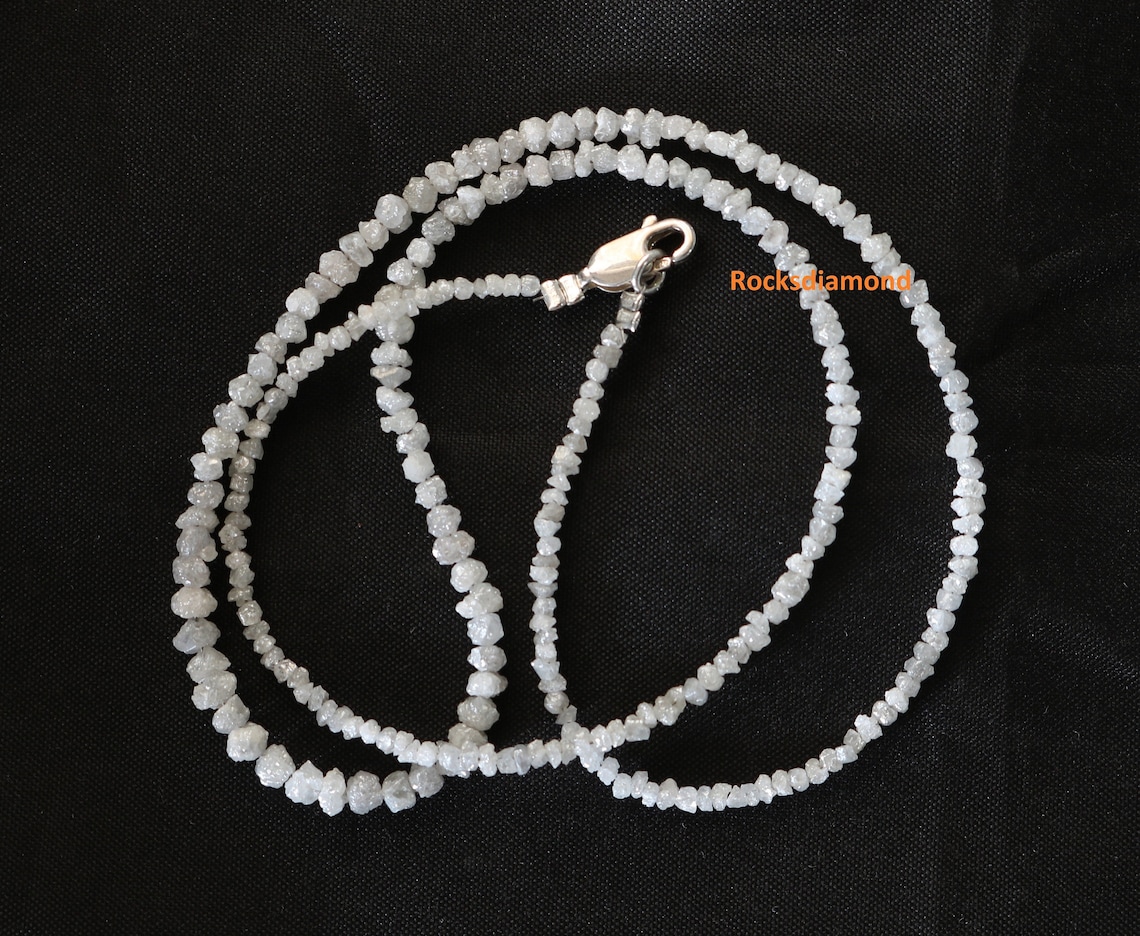 RAW STONE NECKLACE Rough Diamond Beads Gemstone Diamond Etsy