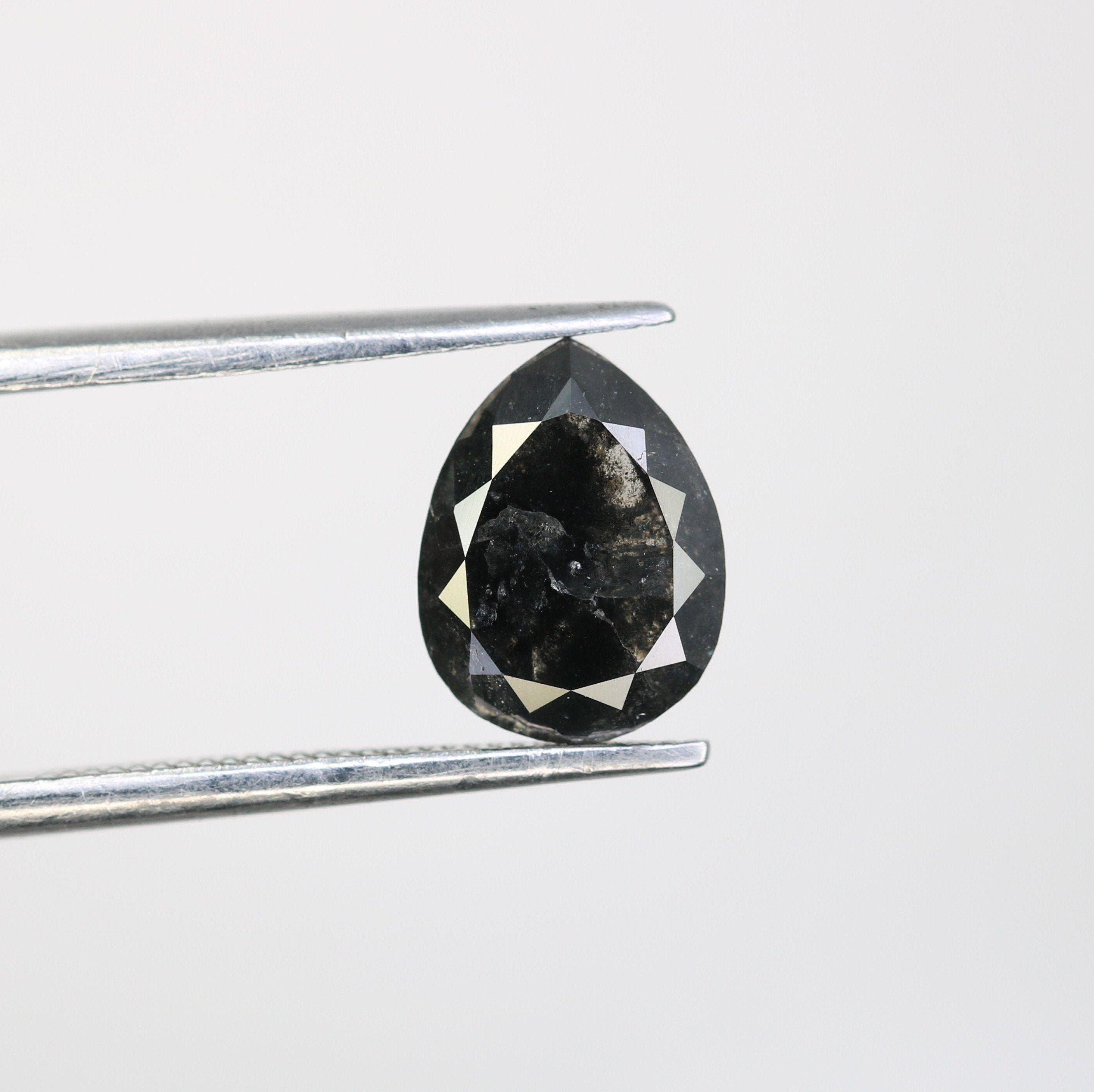 Salt and Pepper Diamond Pear Shape Minimal Diamonds Etsy