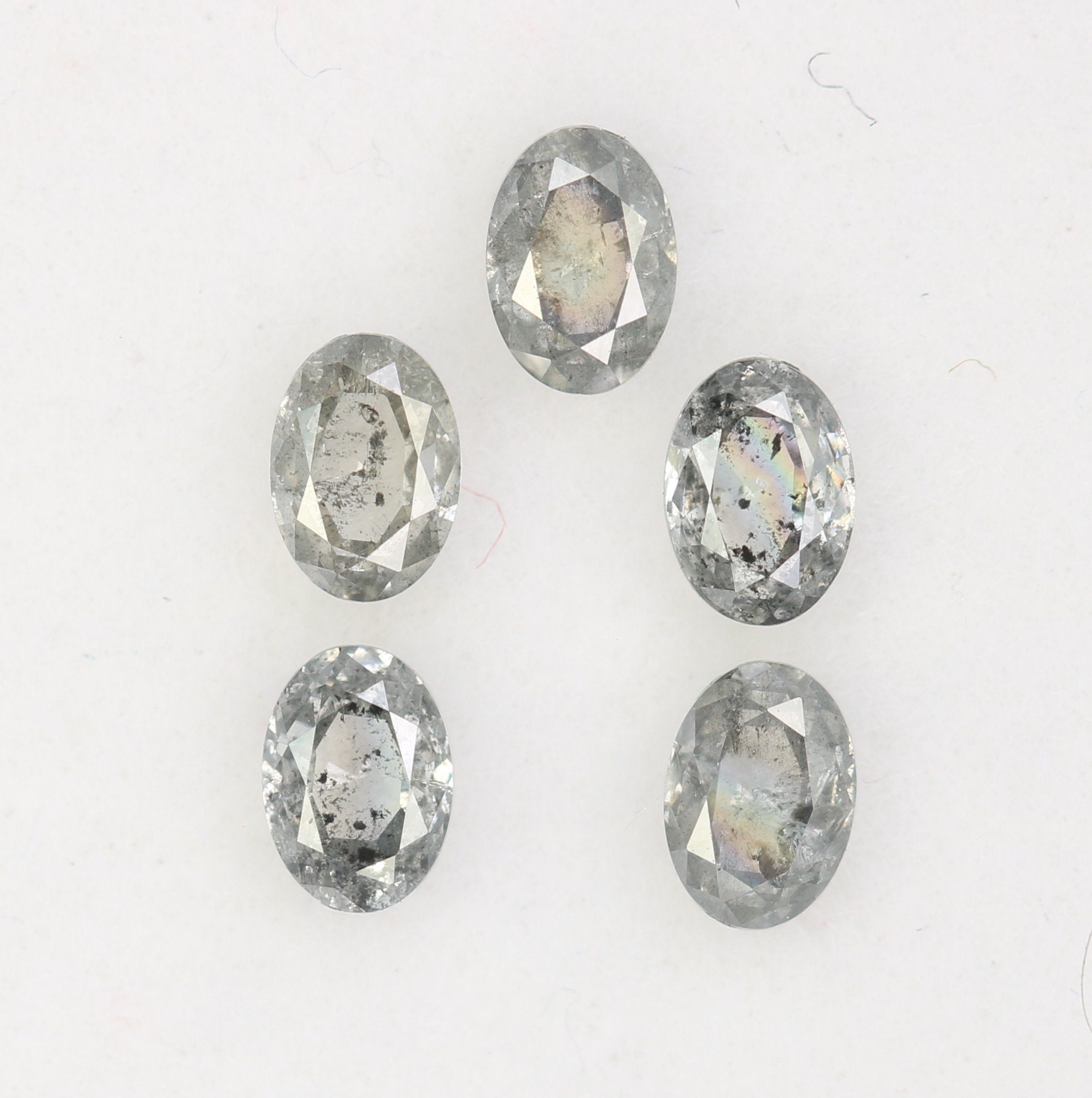 Oval Salt and Pepper Diamonds Loose For Engagement Ring Etsy