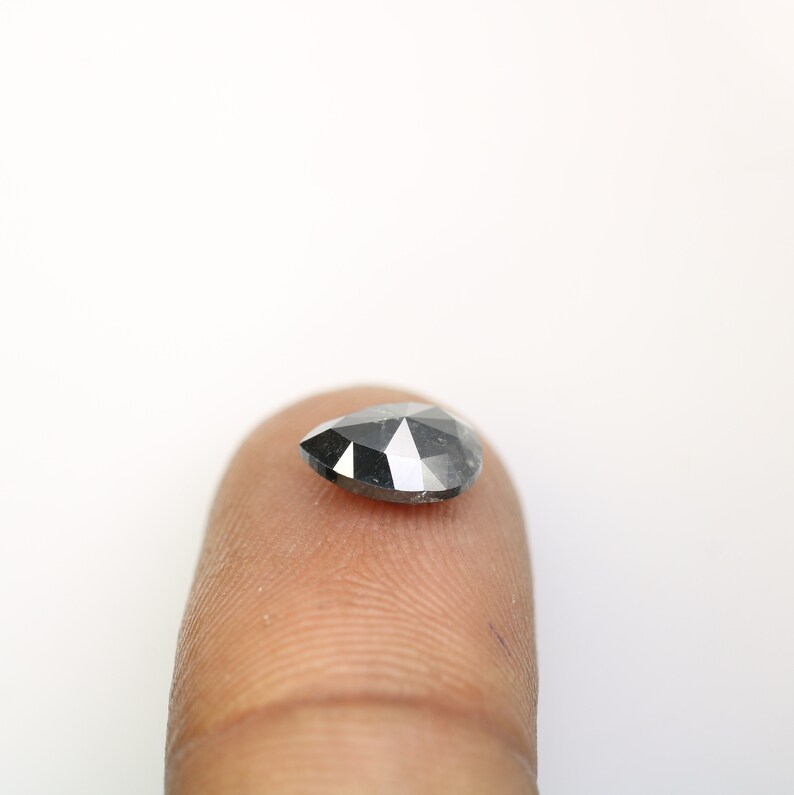 Salt and Pepper Diamond Pear Shape Minimal Diamonds Etsy