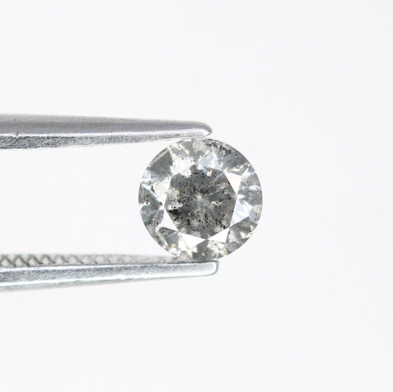 0.45ct Brilliant Round Cut Flawless Genuine Natural Black Onyx Gem Ideal VV 0.45 CT Loose Round Brilliant Cut Salt and Pepper Diamond