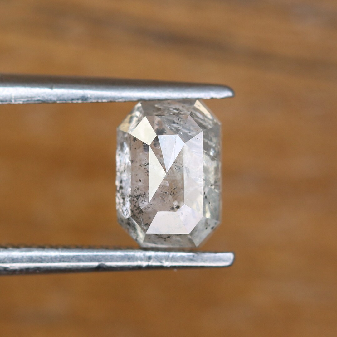 Loose Salt and Pepper Emerald Diamond Ring Etsy