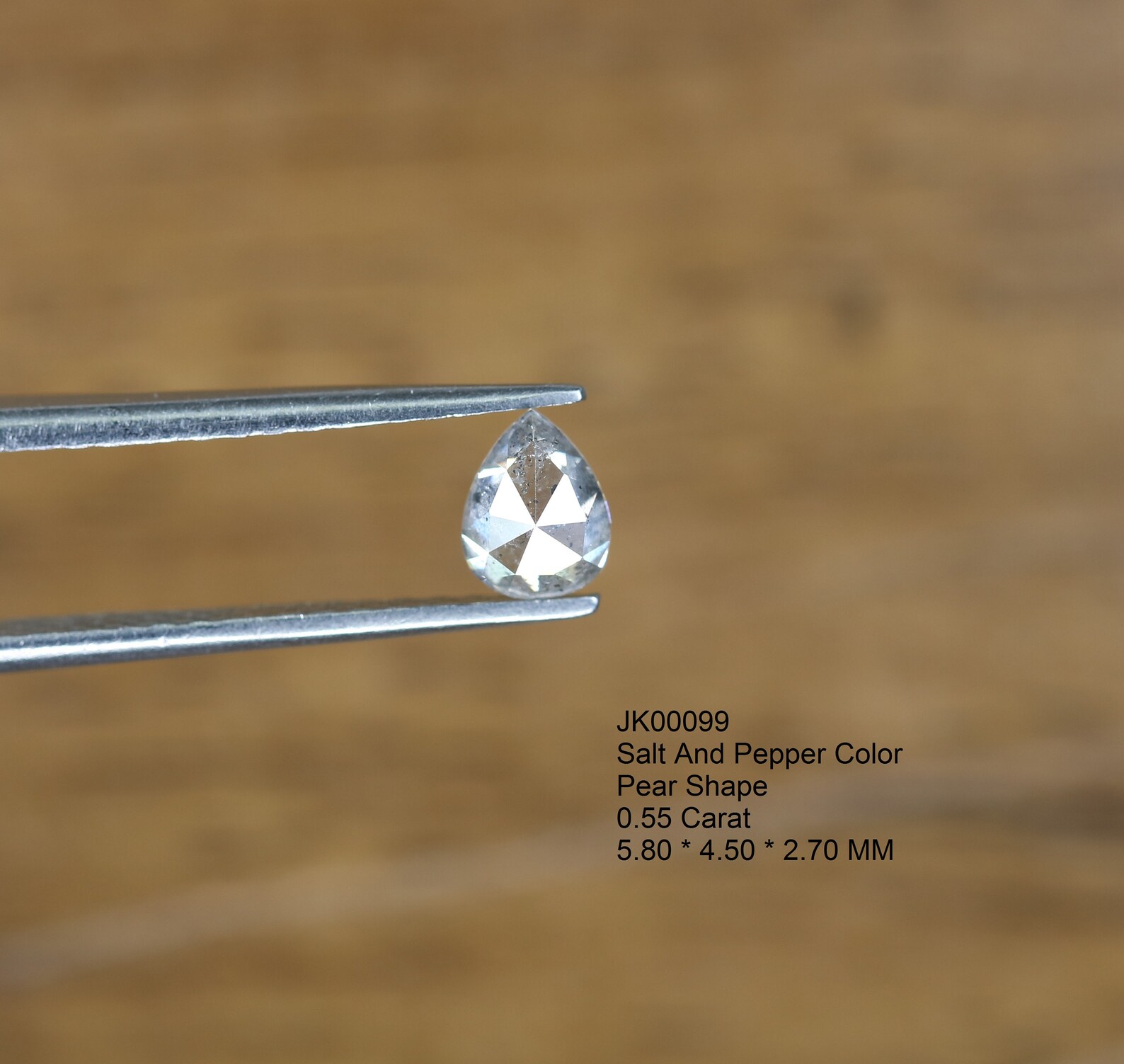 Pear Cut Salt and Pepper Diamond For Engagement Ring Etsy