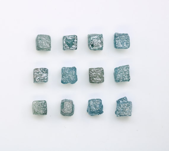 Raw Congo Blue Rough Diamond | Uncut Cube Shape Gemstone | Unique