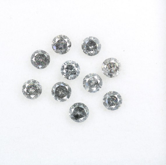 MM Salt And Pepper Diamond Round Brilliant Cut Diamond Natural  Loose Earth Mined Diamond For Earrings Wedding Ring