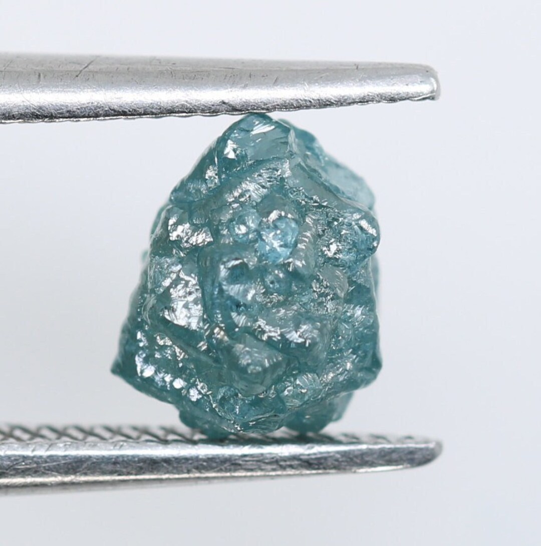 1.22 CT Fancy Unpolished Rough Irregular Blue Diamond - Ideal for ...