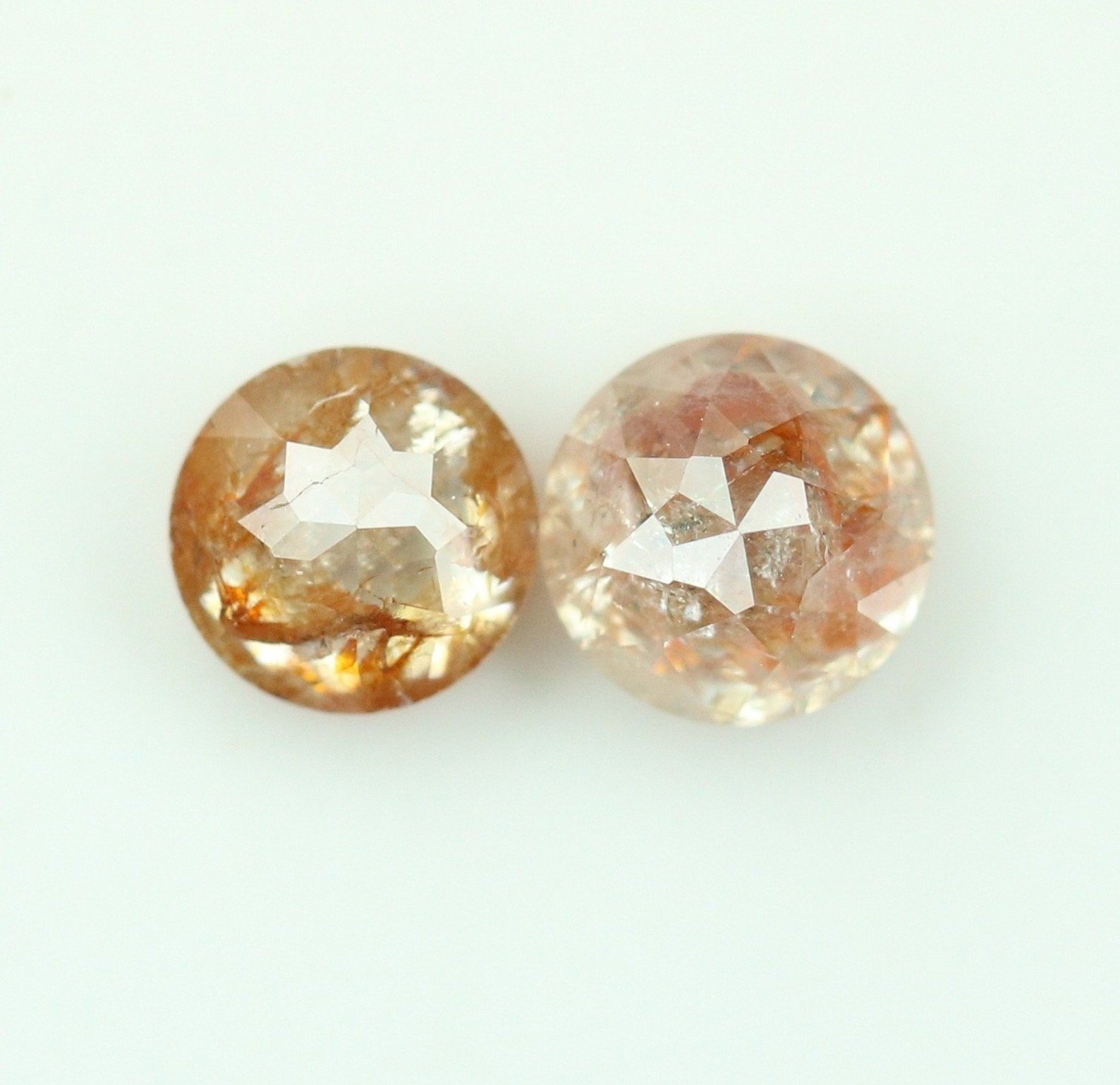 0.62 Carat Polished Diamond Peach Color Round Rose Cut For | Etsy