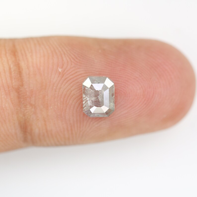 Transparent Salt and Pepper Emerald Cut Diamond Etsy
