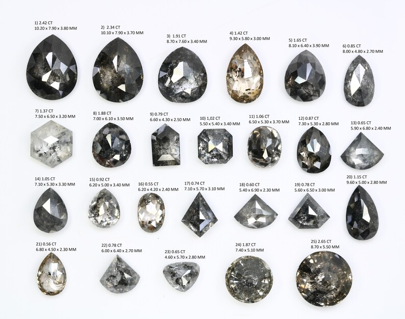 Natural Loose Salt and Pepper Diamond Ring Etsy