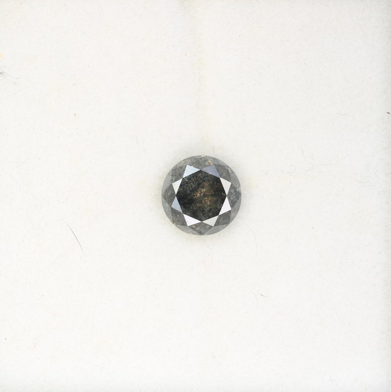 1.06 CT Natural Round Brilliant Cut Salt and Pepper Diamond for Engagement Ring