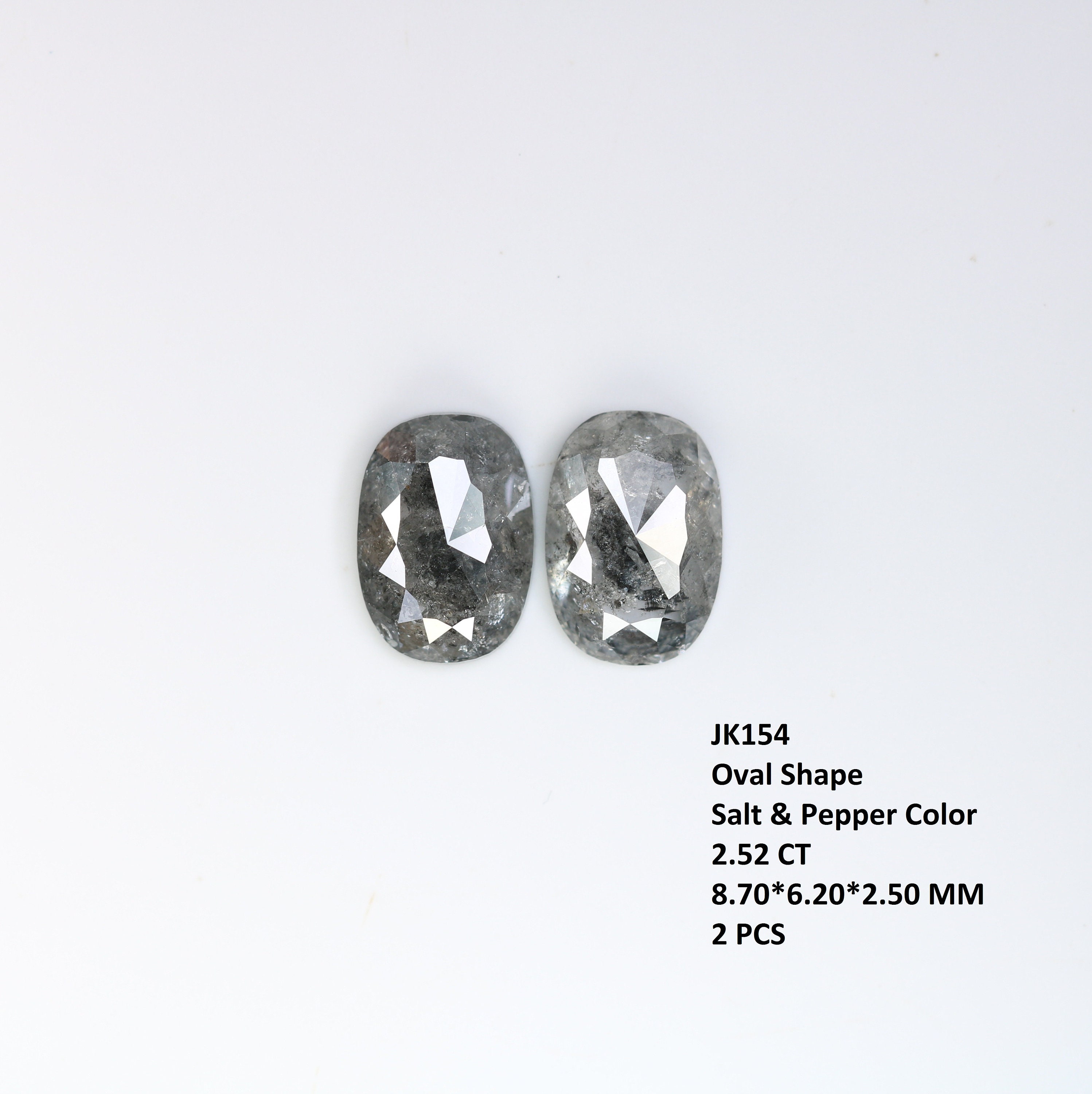 Oval Shaped Salt And Pepper Diamond Pair For Engagement Ring Etsy