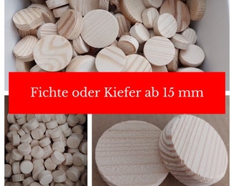 1 kg Querholzplättchen ab 15mm - 50 mm Fichte Kiefer Holzplättch Konusplättchen