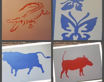 Schablonen Krokodile Wandtattoos Airbrush Leinwand Tiere Stencil Wildschwein Stencils Decor Vorlage Tattoo Schmetterling Stier Reptil