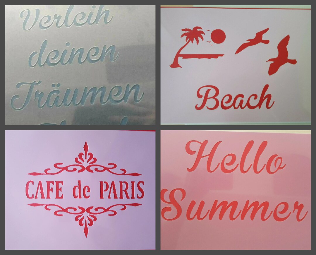 Schriftzug Spruch Schablonen Wall Stencils Vintage Bastelschablonen