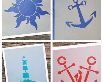 Schablone Sonne Kunststoff Malschablone Efco Hobby Dekoschablonen Bastelschablonen Malerei Foto Stencil Leuchtturm Anker Strand Gegenstände