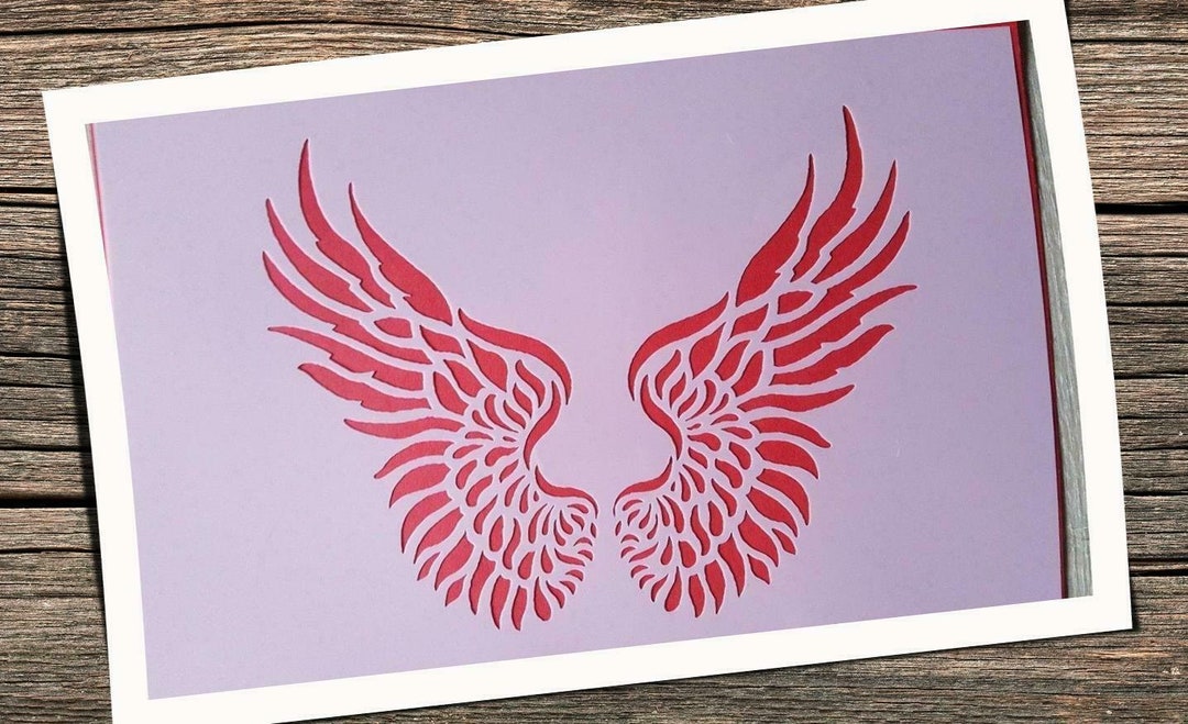 Stencils Wings Wall Tattoo Stencil Canvas Textile Wallpaper - Etsy