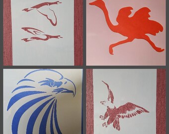 Tiere Schablonen Adler Vögel Wall Stencils Vintage Stanzschablonen Shabby Wandtattoo Vorlage Stencil Decor Airbrush Tattoo Stempel Tapeten