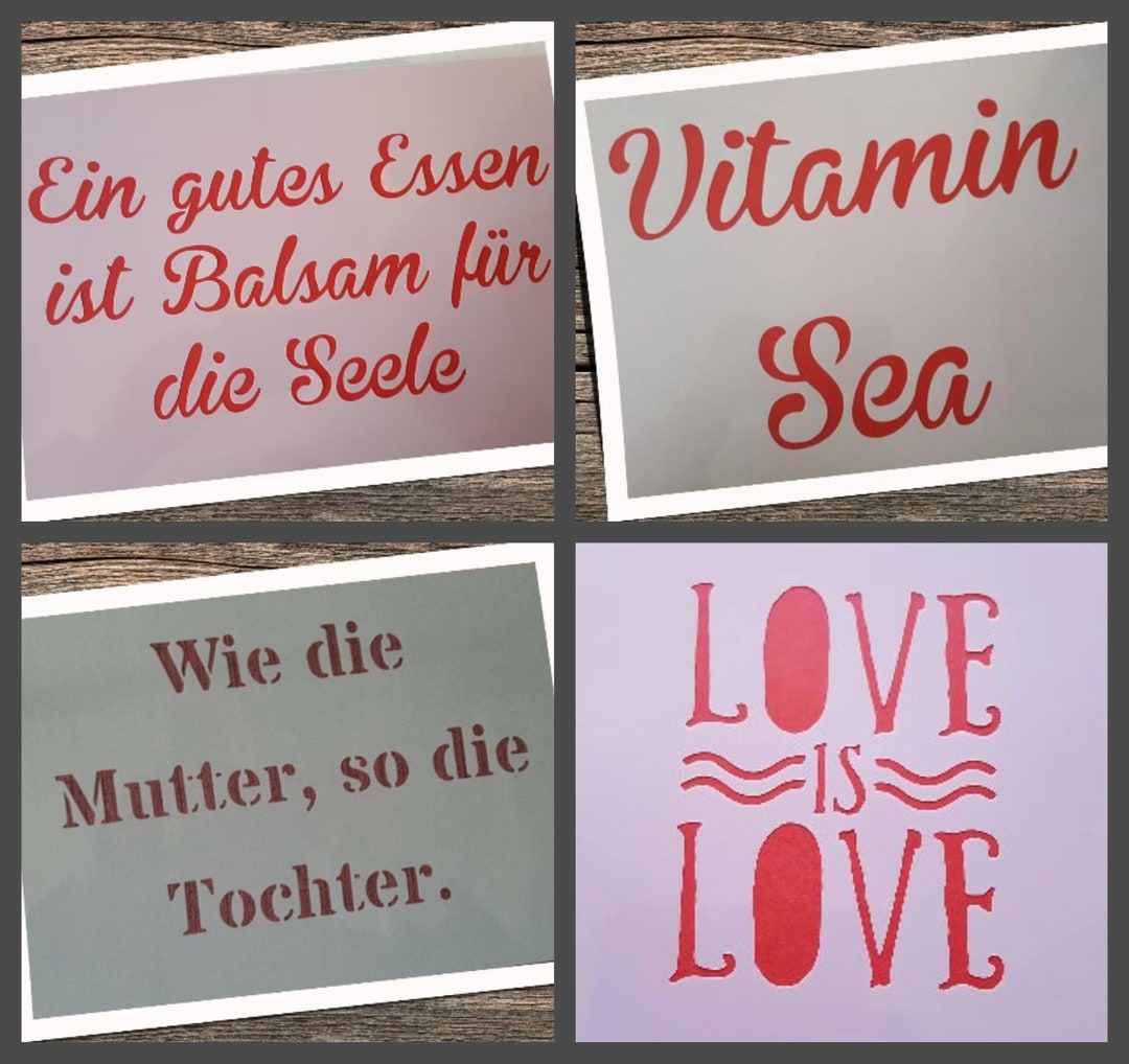 Schablonen Schriftzug Ornamente Bastelschablonen Shabby chic Tattoo