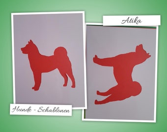 Schablonen Hund Atika Muster Formen Stencil Leinwand Textilgestaltung Airbrush Vintage Entwurf Keilrahmen Tattoo Stempel Vorlage Ornamente