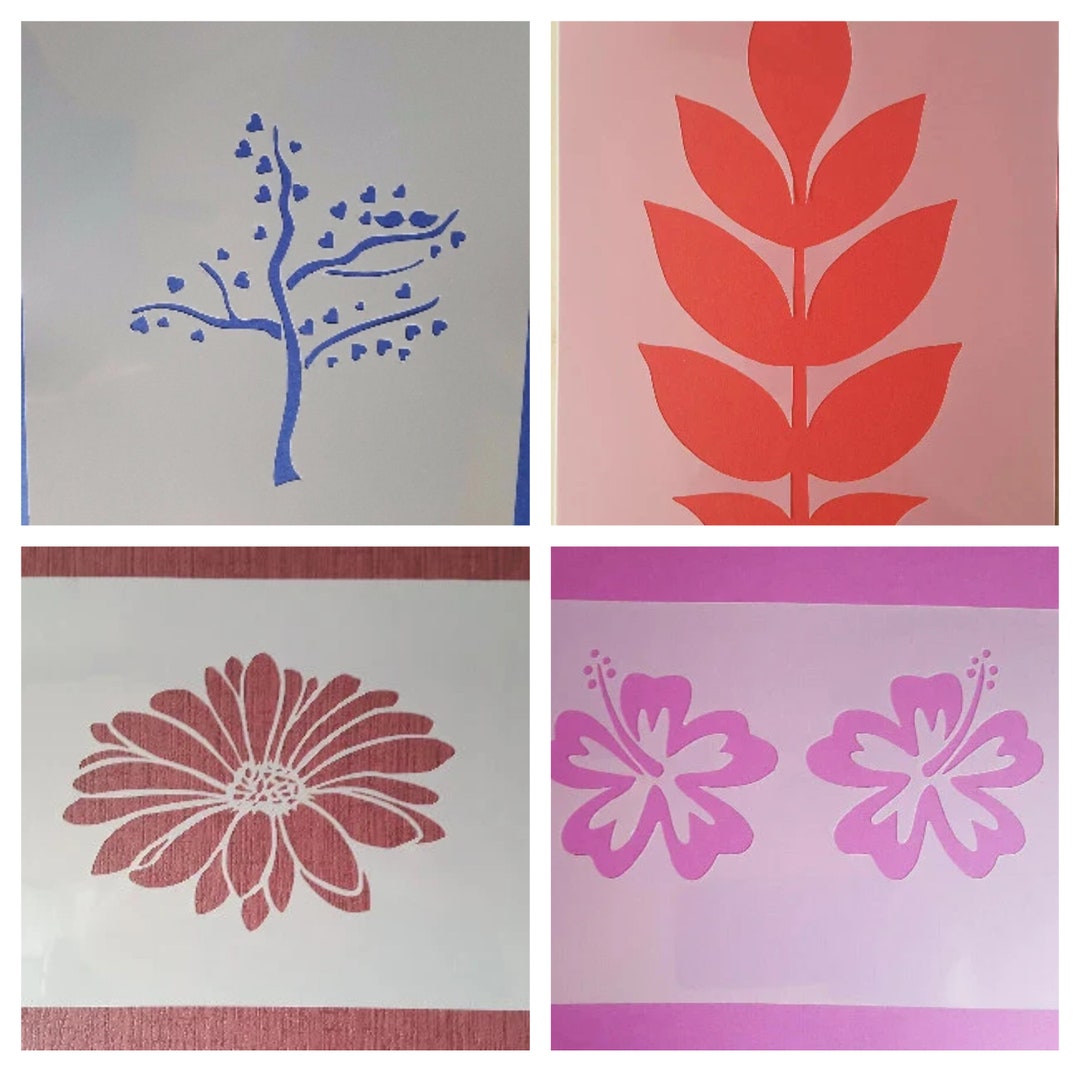 Tree Stencils Flowers Wall Stencils Vintage Craft Stencils Wall Tattoo Template Stencil Decor