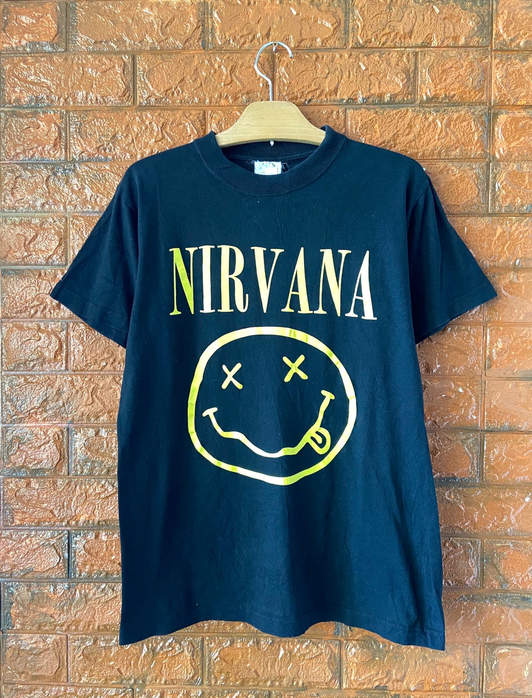 Vintage 90s Nirvana Nevermind smiley 1992 Europe - Etsy