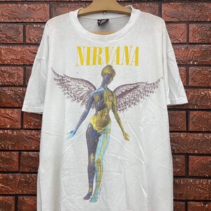 Vintage 90s Original Nirvana in Utero 1993 Album T Shirt by