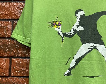 ヴィンテージ バンクシー「フラワー スローワー」グラフィティ  