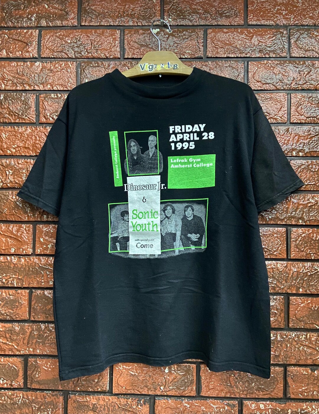 T-shirt Vintage Grunge Années 90 – Sebadoh Lou Barlow Dinosaur Jr – Noir Coton – État Excellent