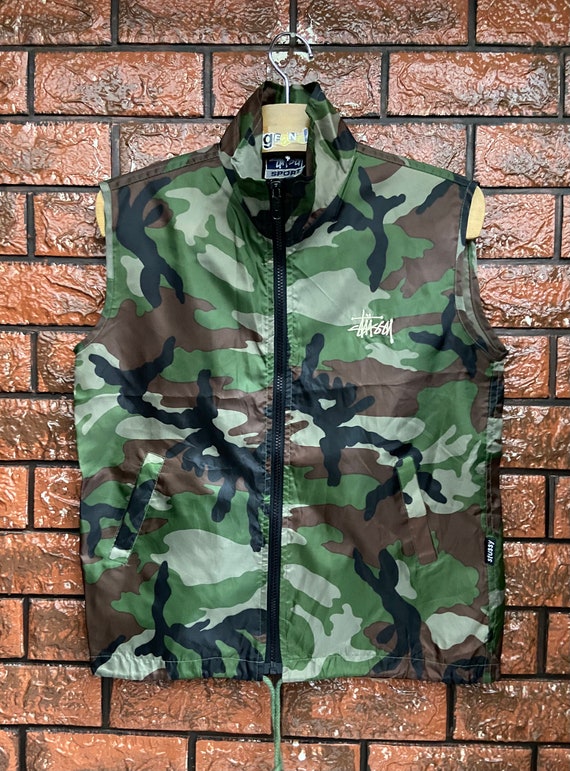 Vintage OG Stussy Camouflage Vest Outdoor Jacket /