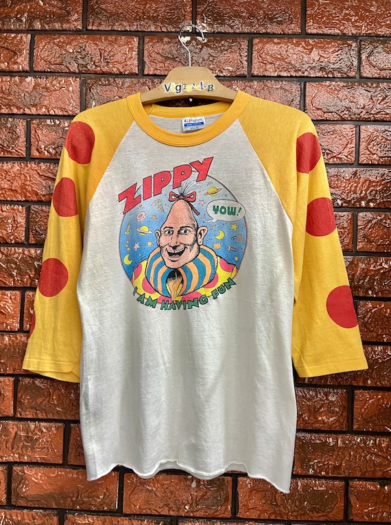 Vintage 80s Zippy the Pinhead American 70s Comic Strip Raglan T 