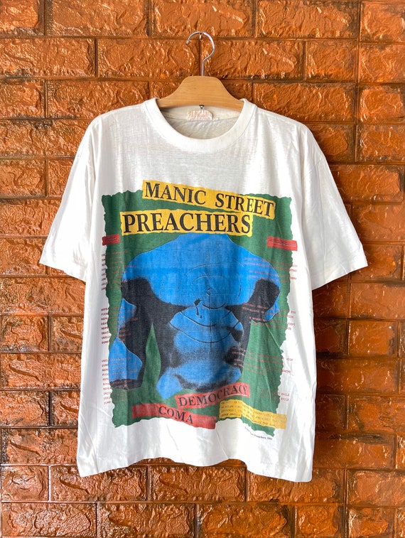Vintage 90s Manic Street Preachers democracy Coma 1992 T Shirt ...