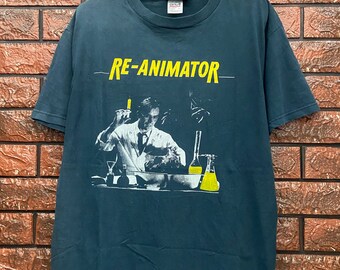 Vintage 90s Re-Animator 1985 Classic Horror Cult Movie T Shirt / Crime Sci Fi Movie / 90s Horror Movie Film Made In Usa Size L