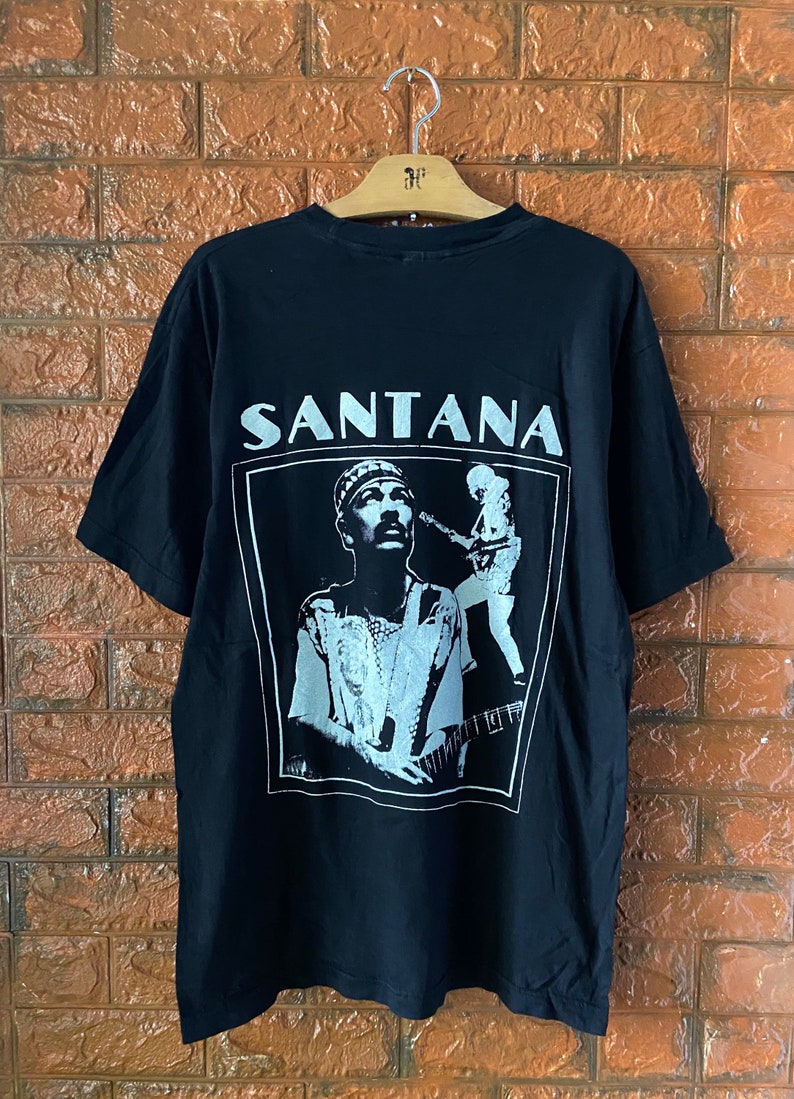 Vintage 90s Santana Legendary Guitarist Tour Promo Raptee Style T Shirt Rock Legend Vintage Tour T Shirt Vintage band T Shirt Size L