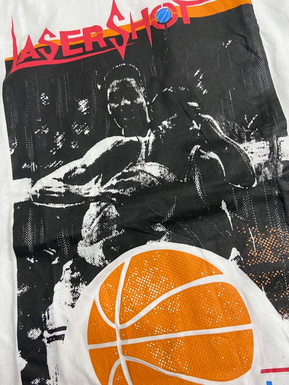 Vintage 90s Laser Shot "Basket Ball" Street Art T… - image 8