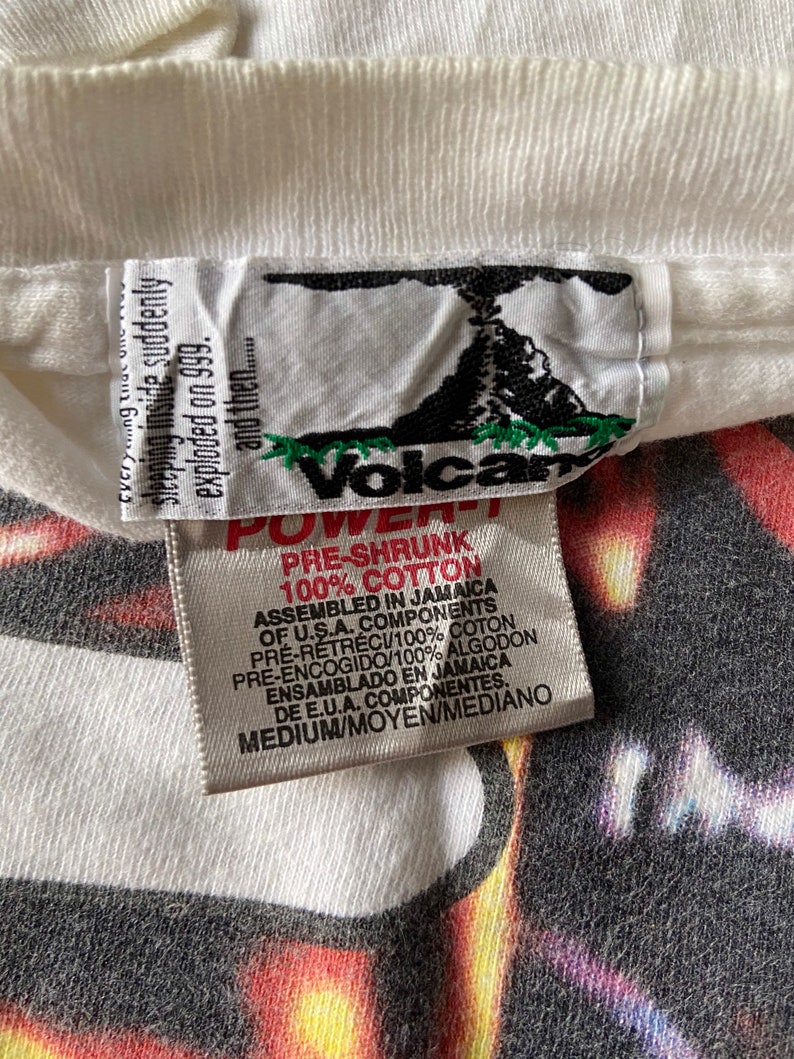 Vintage 90s Volcano Oulset Eric Cantona Streetwear Brand T Shirt Freshjive Fuct Pervert 90s Streetwear T Shirt Made In Usa Size M