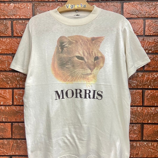 Vintage 80s Morris The Cat Legendary Advertisement Cat Photo Print T Shirt / Animal Lover / 90s Streetwear T Shirt Made In Usa Size L
