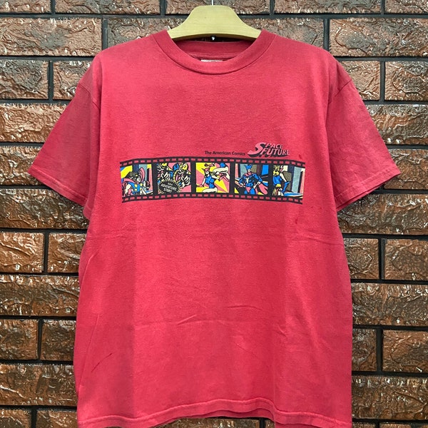 Vintage 90s Space Future American Scu Fi Comics T Shirt / Vintage Comics T Shirt Size Made In Usa M