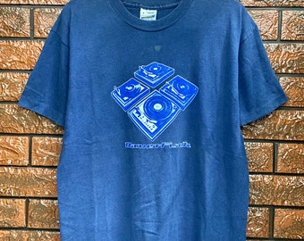 Vintage anni '90 Rare Dauerfisch Electronic Techno Duo Rock Music Promo T Shirt / Indie Music / Planet E / Vintage Band T Shirt Taglia M