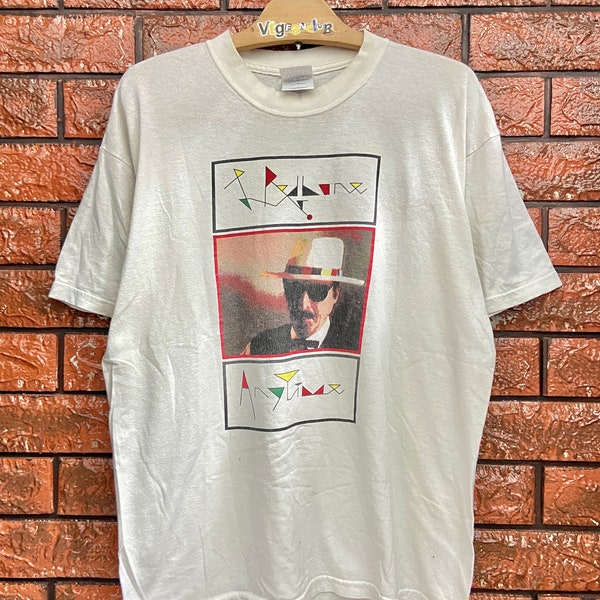 Vintage 00s Leon Redbone "Anytime" 2001 Experimental Acid Jazz Album Promo T Shirt / Tom Waits / Folk Music / Rock Band T Shirt Size L