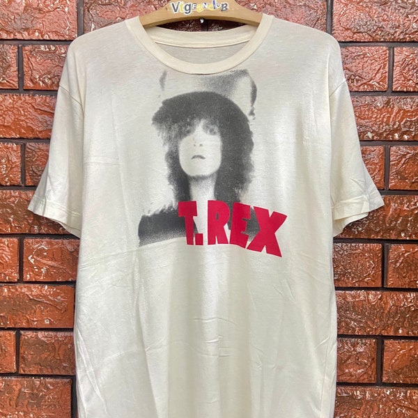 Vintage 90s Legendary Marc Bolan "The Slider" Album Promo T Rex Band T Shirt / Glam rock / Syd Barrett / English Rock Band Shirt Size M