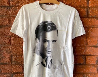 Vintage 90s Marlon Brando Legendary Actor Portrait Photoprint T Shirt / Godfather Movie / Oscar Winner / Vintage Movie T Shirt Size S