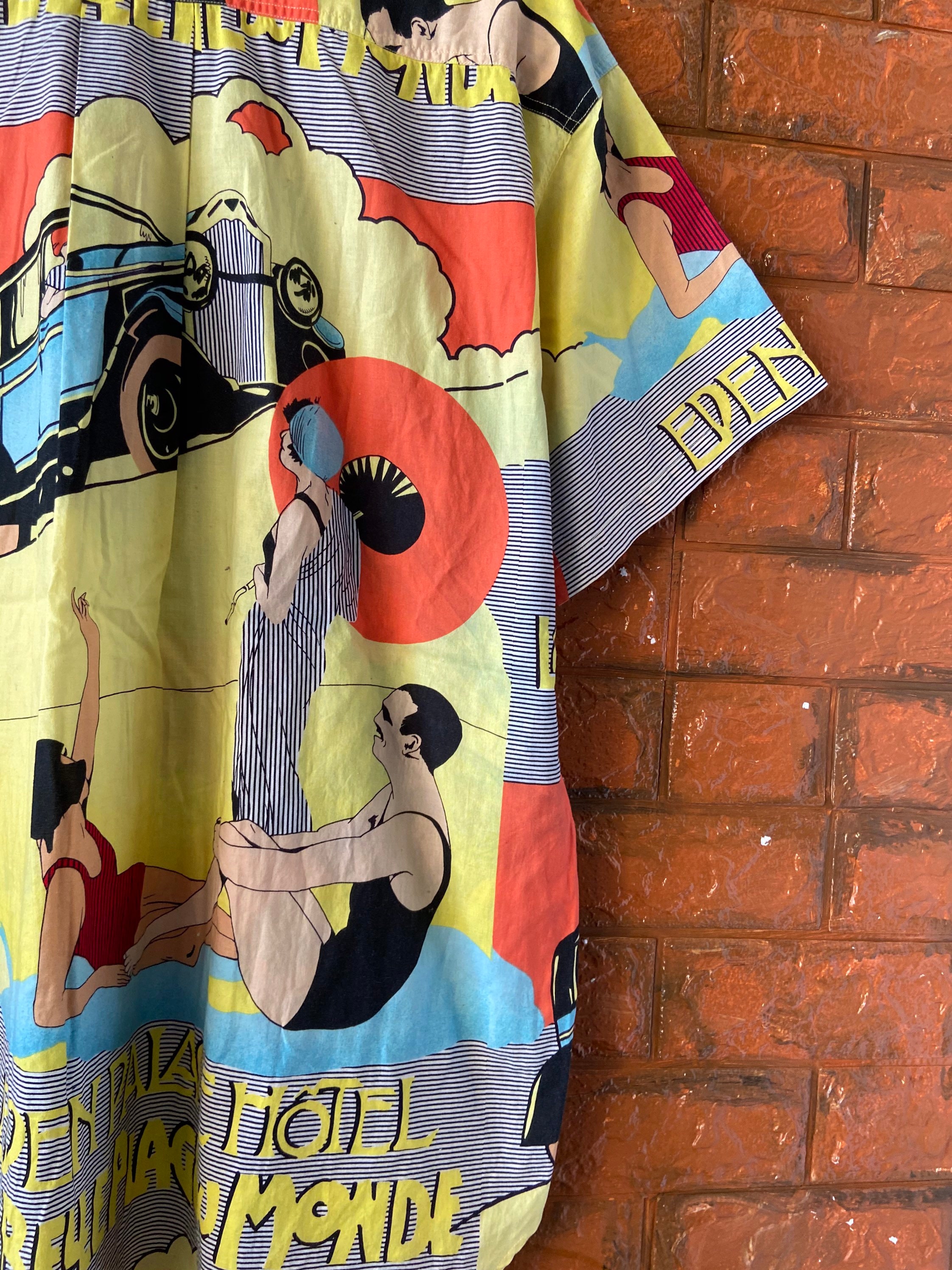 Vintage 90s Psychedelic Pop Art Graphic Button Down T Shirt / Etsy