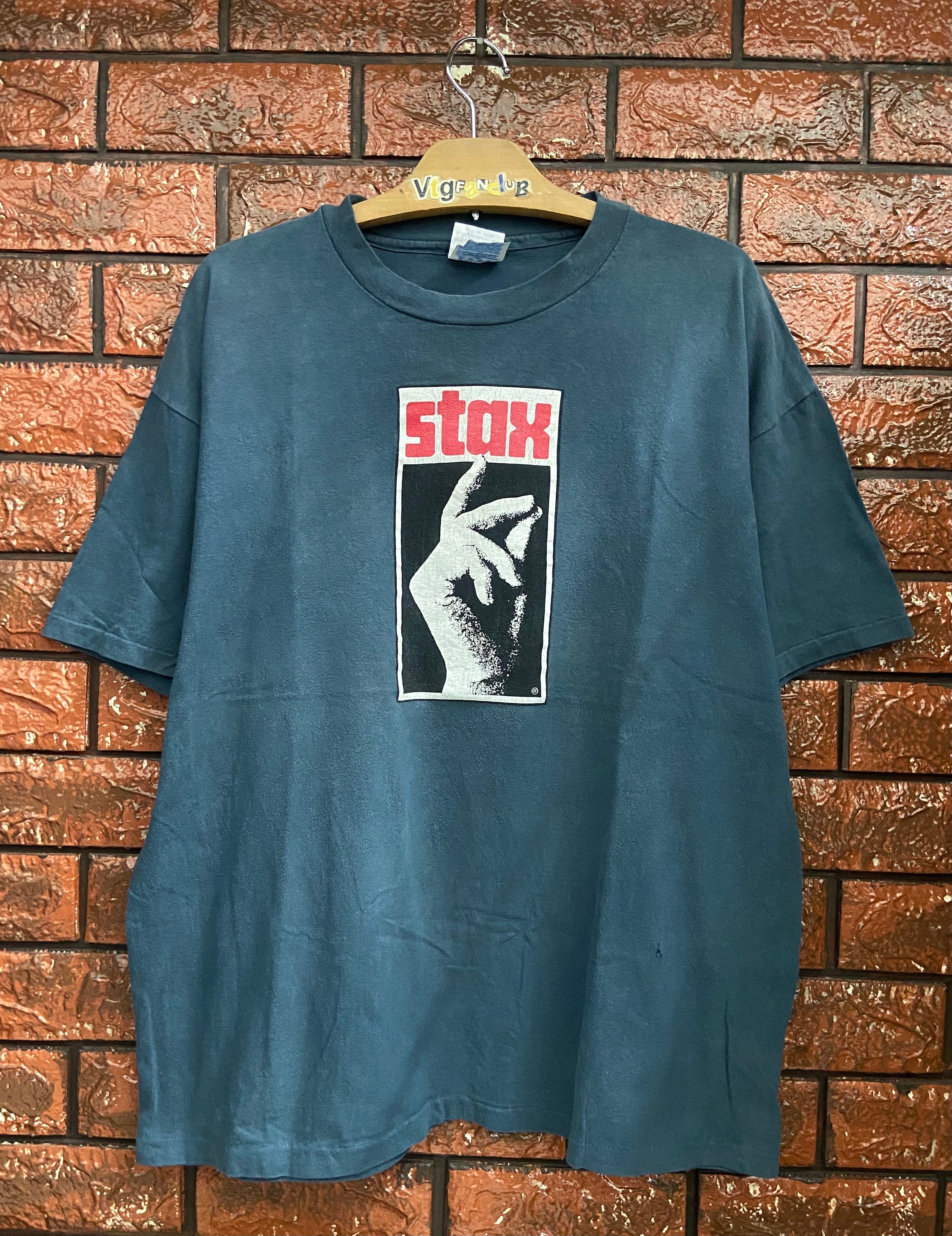 Vintage 90s Stax Records American Blues Funk Jazz Black Record Label T  Shirt / Classic Hip Hop / Raptee / Vintage Hip Hop T Shirt Size XL 